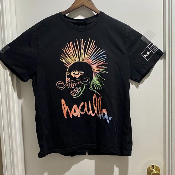 Haculla Punk's Not Dead Streetwear Graphic Goth Cotton School Y2K Tee T-Shirt L - Picture 1 of 10